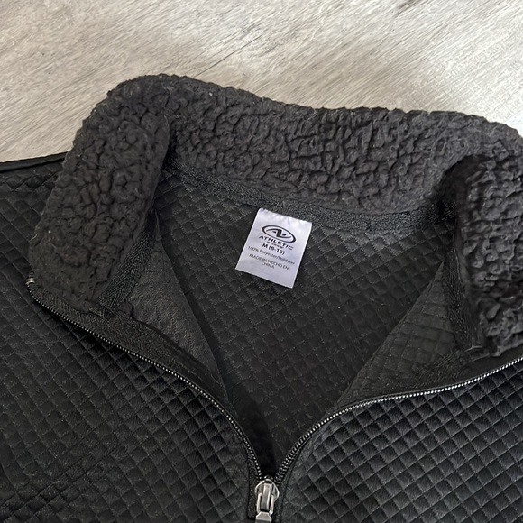 Athletic Works Black Sherpa Quarter Zip Soft & Comfy Women’s Size Medium (8-10) - Picture 4 of 8